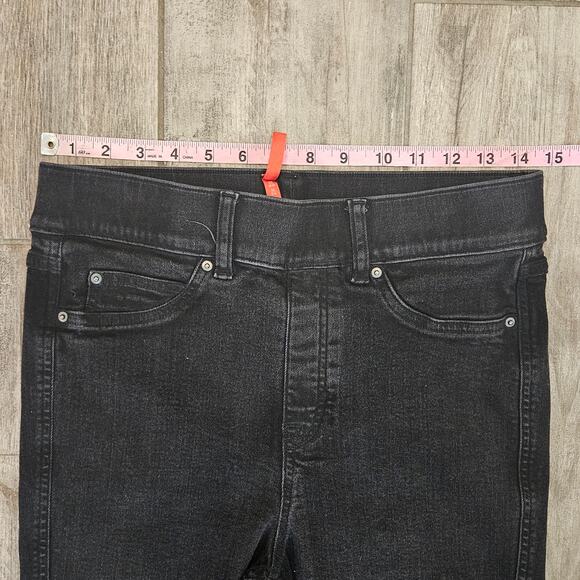 Spanx Bootcut Jeans Womens Size M Black Pull On Stretch Denim Slimming Comfort - Picture 3 of 11